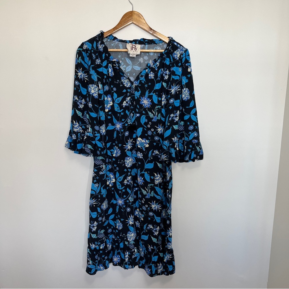 Figue Blue Bohemian Floral Dress Size Small